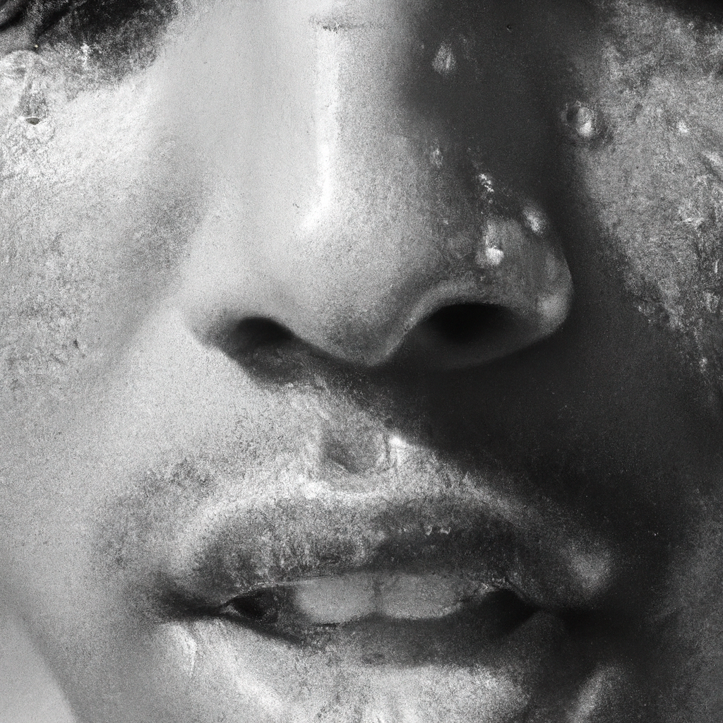 close up of a persons sweating face blac 1024x1024 89619371 - جوش صورت و ارائه راه حل  برای درمان جوش